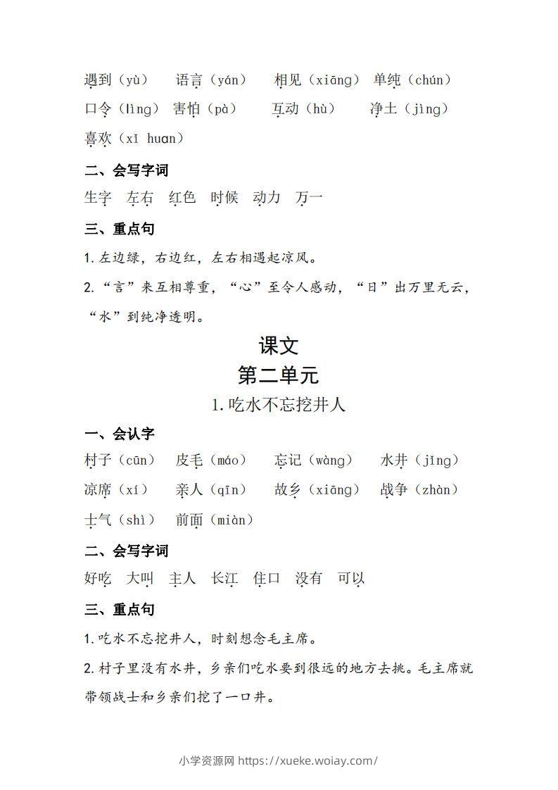 图片[3]-一下语每课+单元考点梳理汇总：常考+易错+积累19页-六八学科资料网