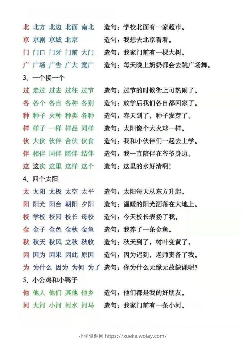 图片[3]-一年级下册生字组词造句阅读本_去水印-六八学科资料网