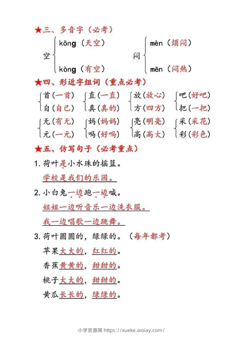 图片[2]-一下语文第六单元考点汇总-六八学科资料网