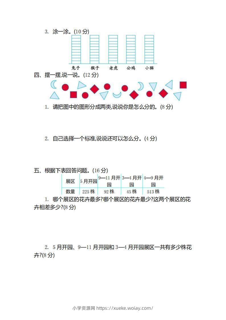 图片[2]-二（下）青岛版数学第九单元检测卷.2（54制）-六八学科资料网