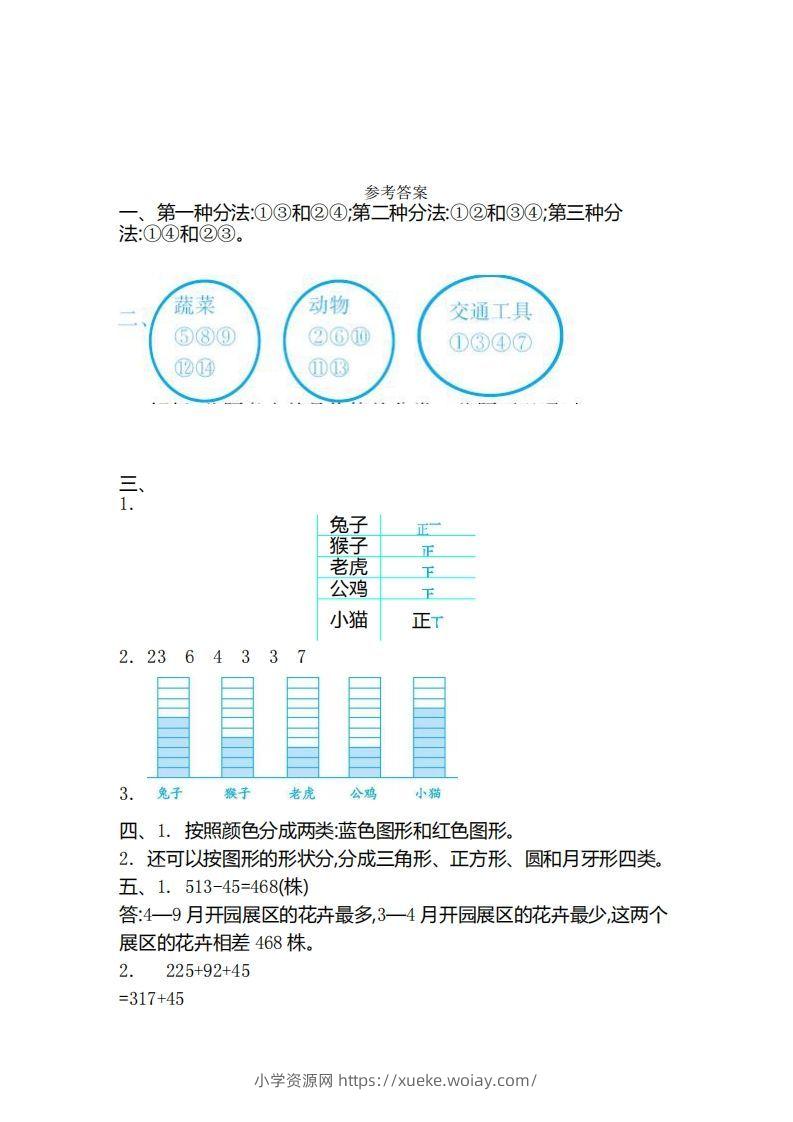 图片[3]-二（下）青岛版数学第九单元检测卷.2（54制）-六八学科资料网