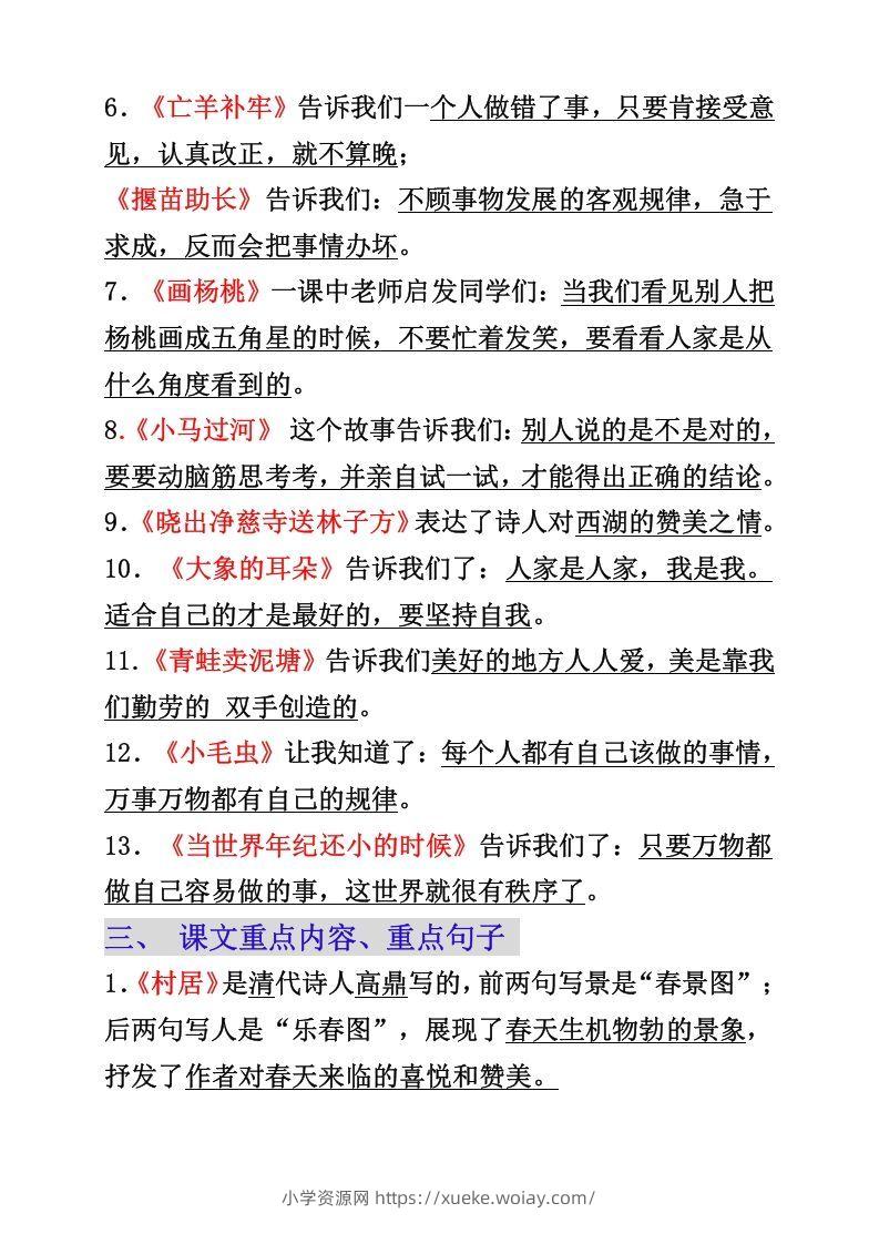 图片[2]-二年级下册语文必背重点知识点-六八学科资料网
