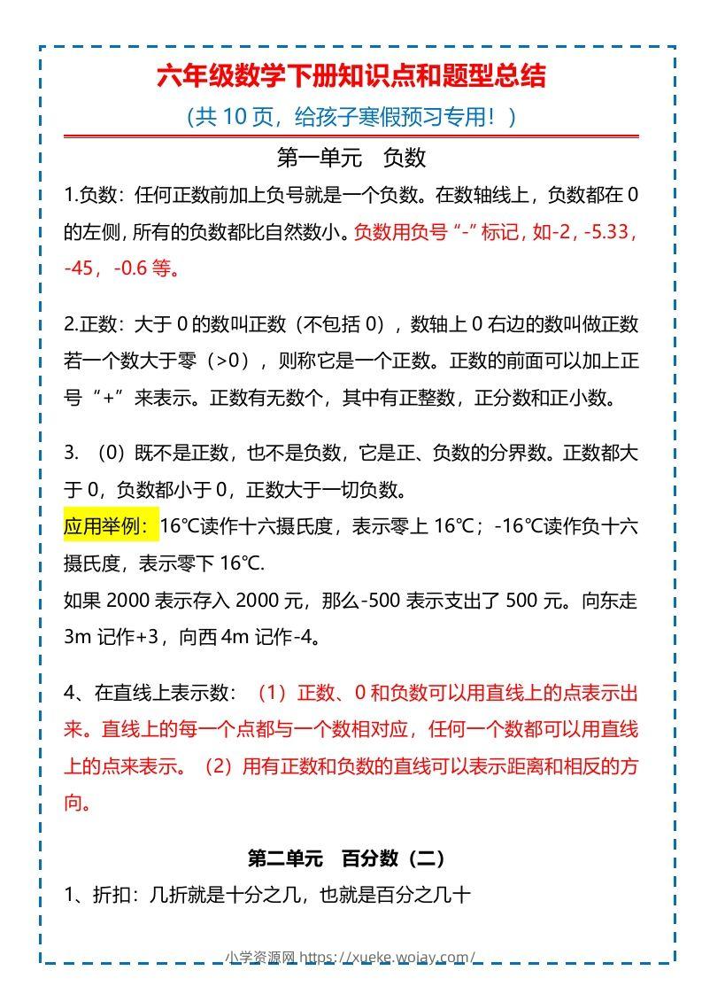 六下数学知识点归纳-六八学科资料网