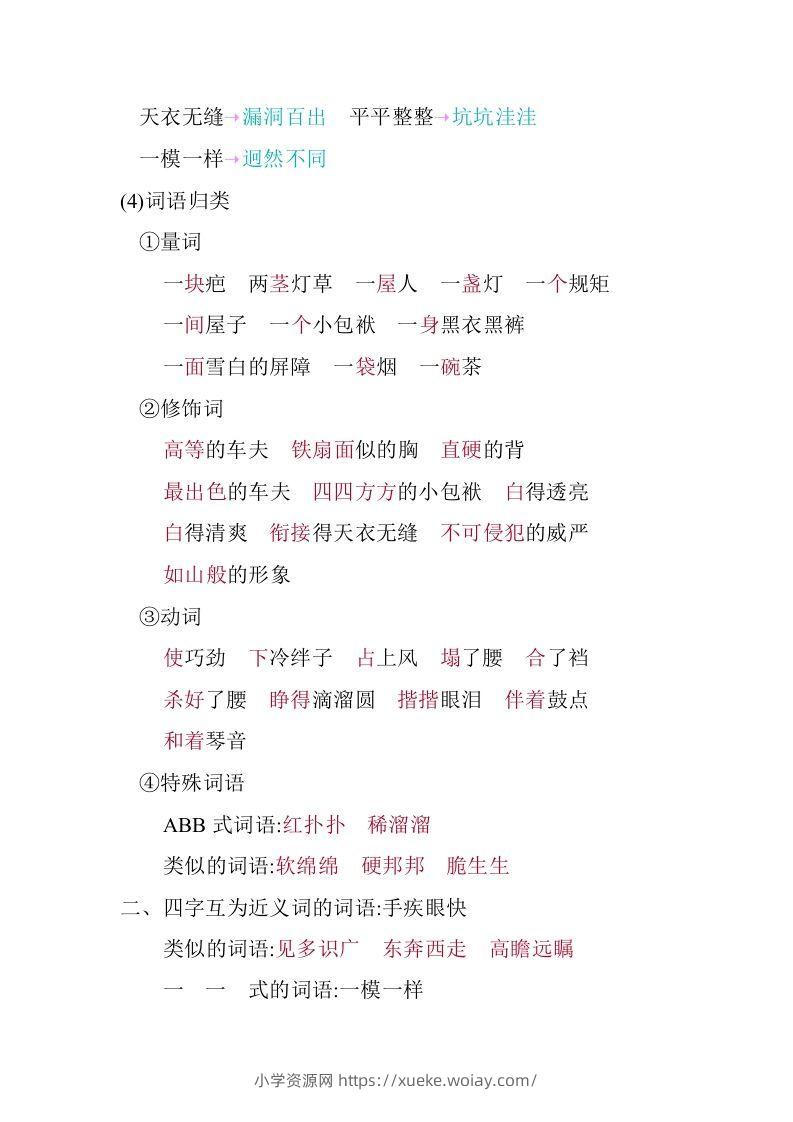 图片[3]-五年级语文下册04.第五单元知识小结（部编版）-六八学科资料网