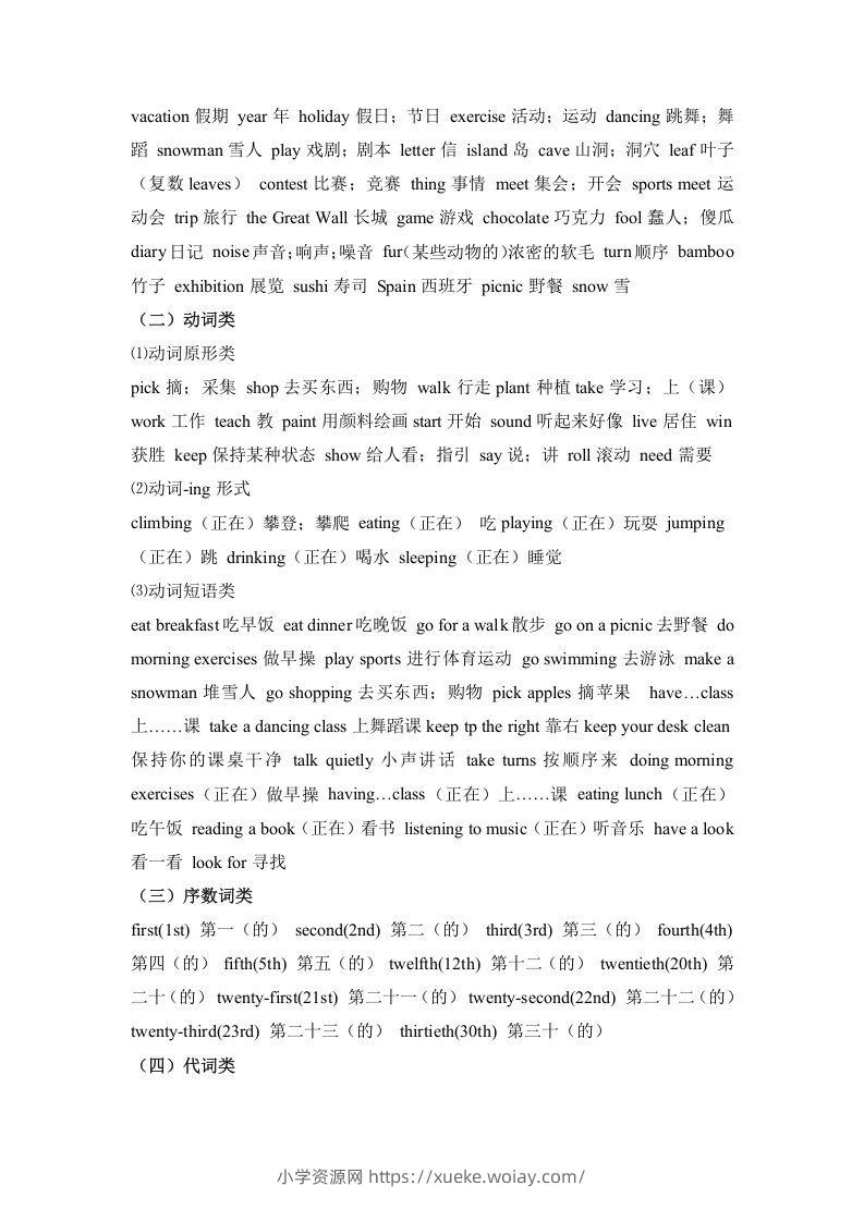 图片[2]-五年级英语下册词汇、句式梳理-全册：话题区分（人教PEP版）-六八学科资料网