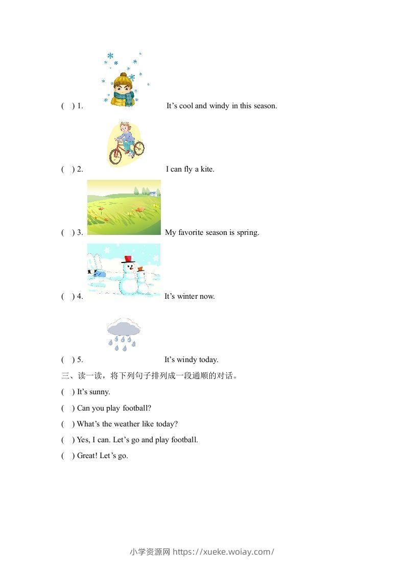 图片[3]-二年级英语下册期中测试(3)（人教版）-六八学科资料网