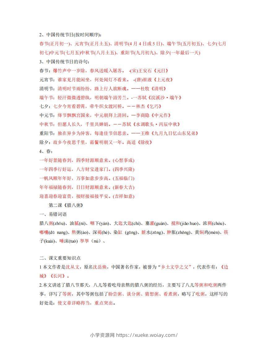 图片[2]-六年级下册语文全册每课知识点-六八学科资料网