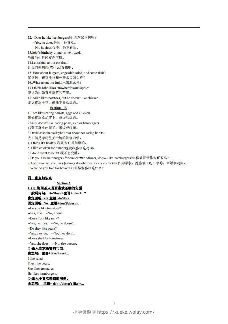 图片[3]-6.人教版七年级上英语Unit6复习提纲-六八学科资料网