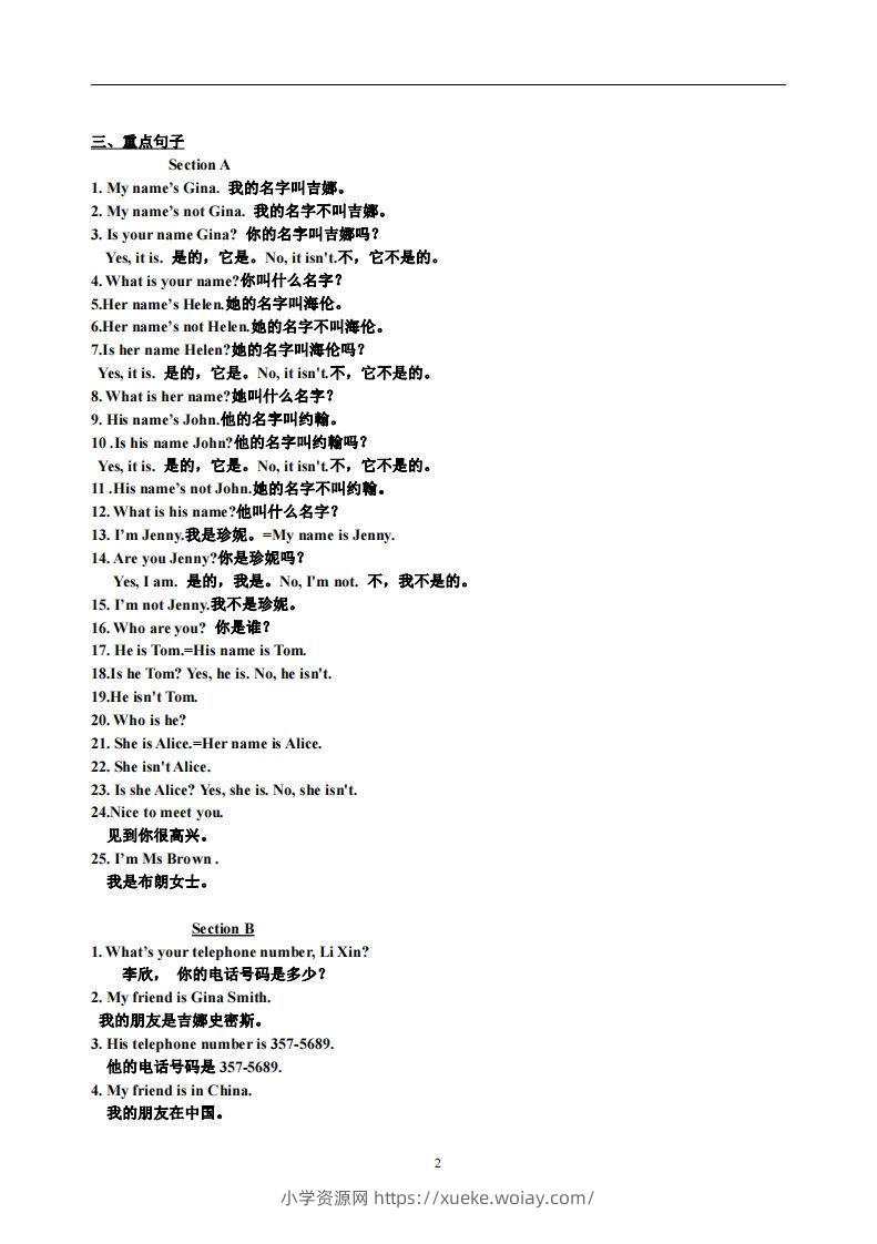 图片[2]-1.人教版七年级上英语Unit1复习提纲-六八学科资料网