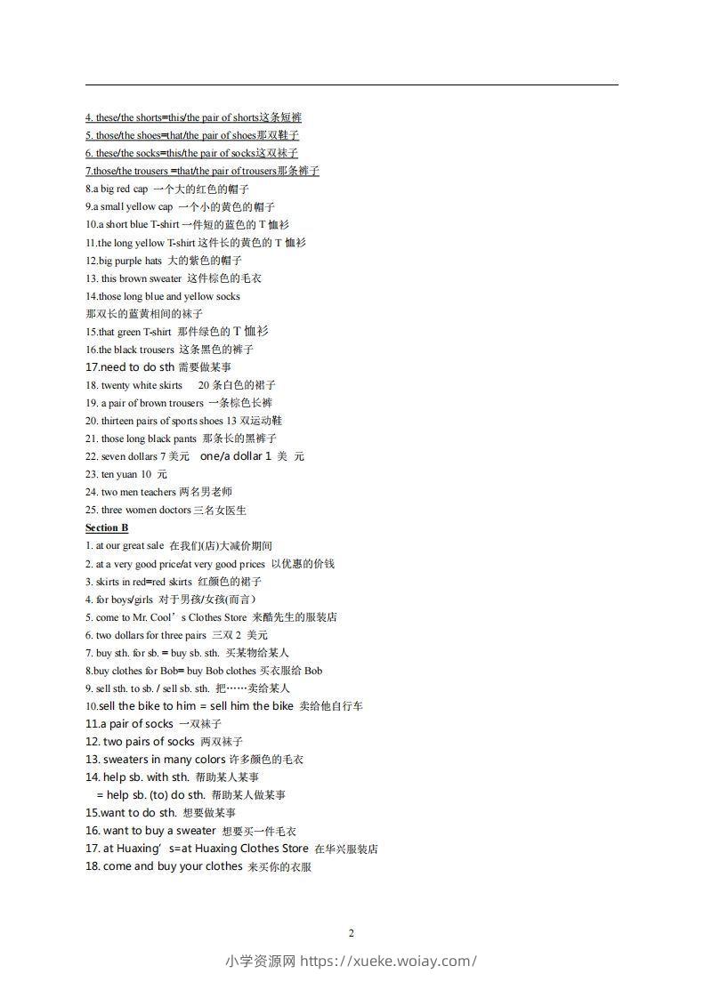 图片[2]-7.人教版七年级上英语Unit7复习提纲-六八学科资料网