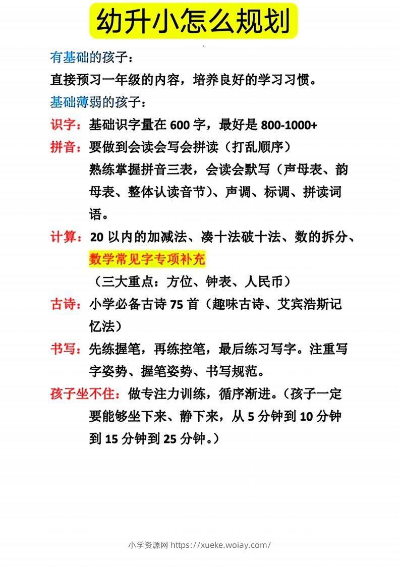 幼升小怎么规划-六八学科资料网