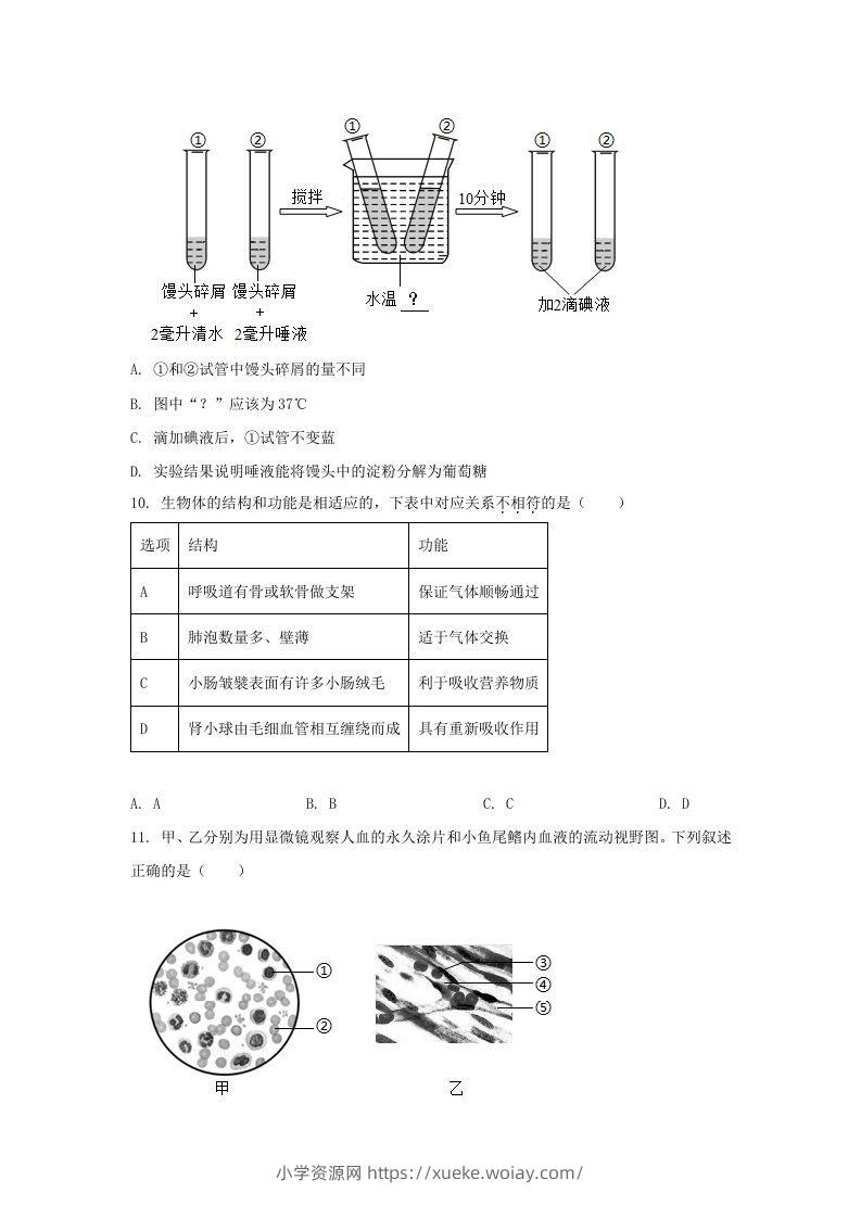 图片[3]-2024年吉林长春中考生物试题及答案(Word版)-六八学科资料网