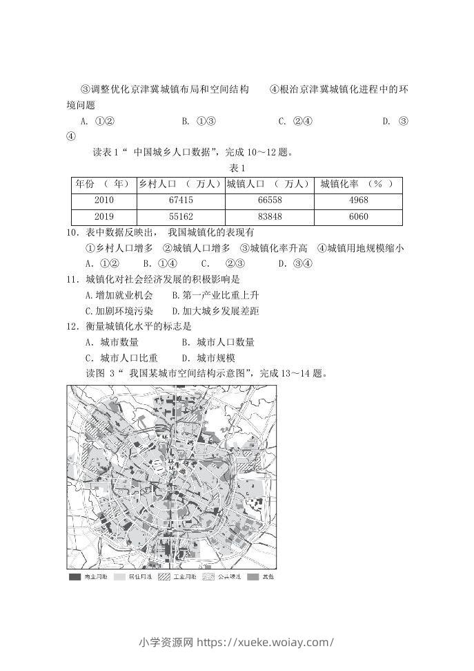 图片[3]-2020-2021年北京市延庆区高一地理下学期期中试卷及答案(Word版)-六八学科资料网