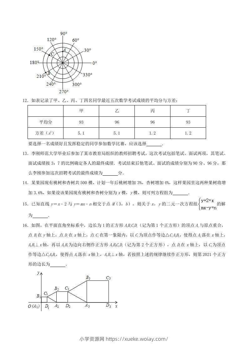 图片[3]-2020-2021学年辽宁省锦州市八年级上学期期末数学试题及答案(Word版)-六八学科资料网