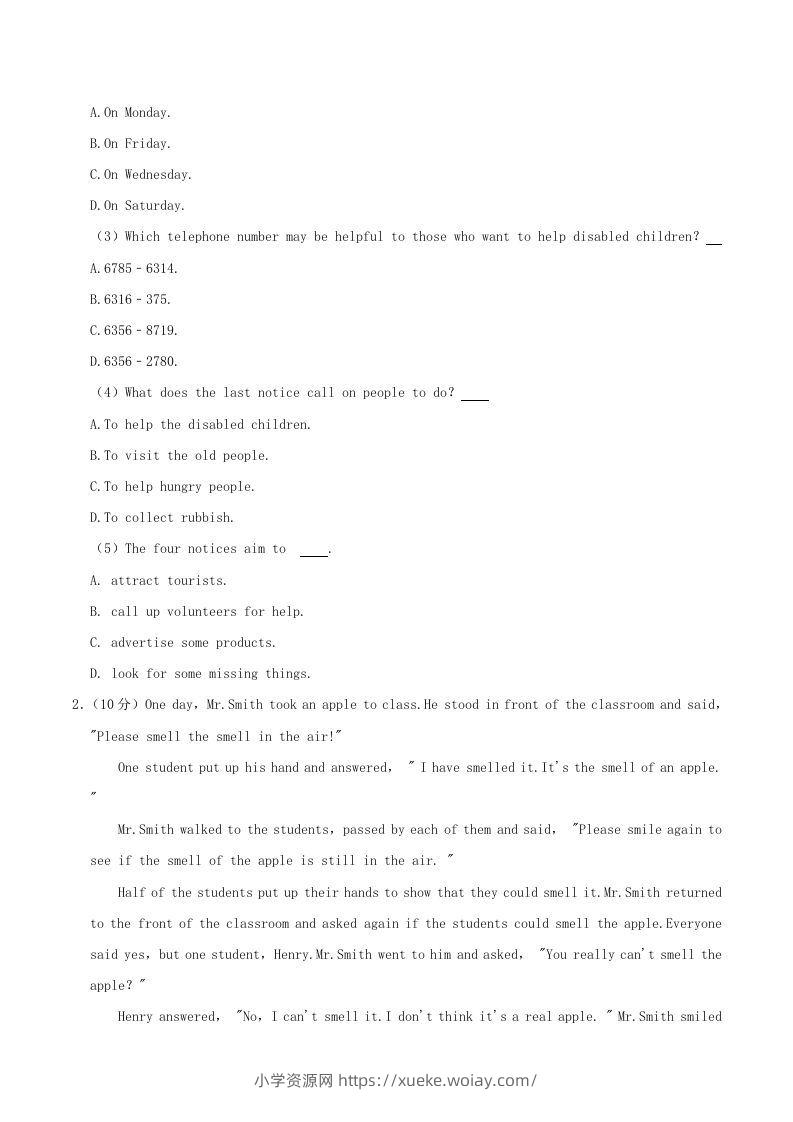 图片[2]-2021-2022学年河南省驻马店市平舆县八年级上学期期中英语试题及答案(Word版)-六八学科资料网