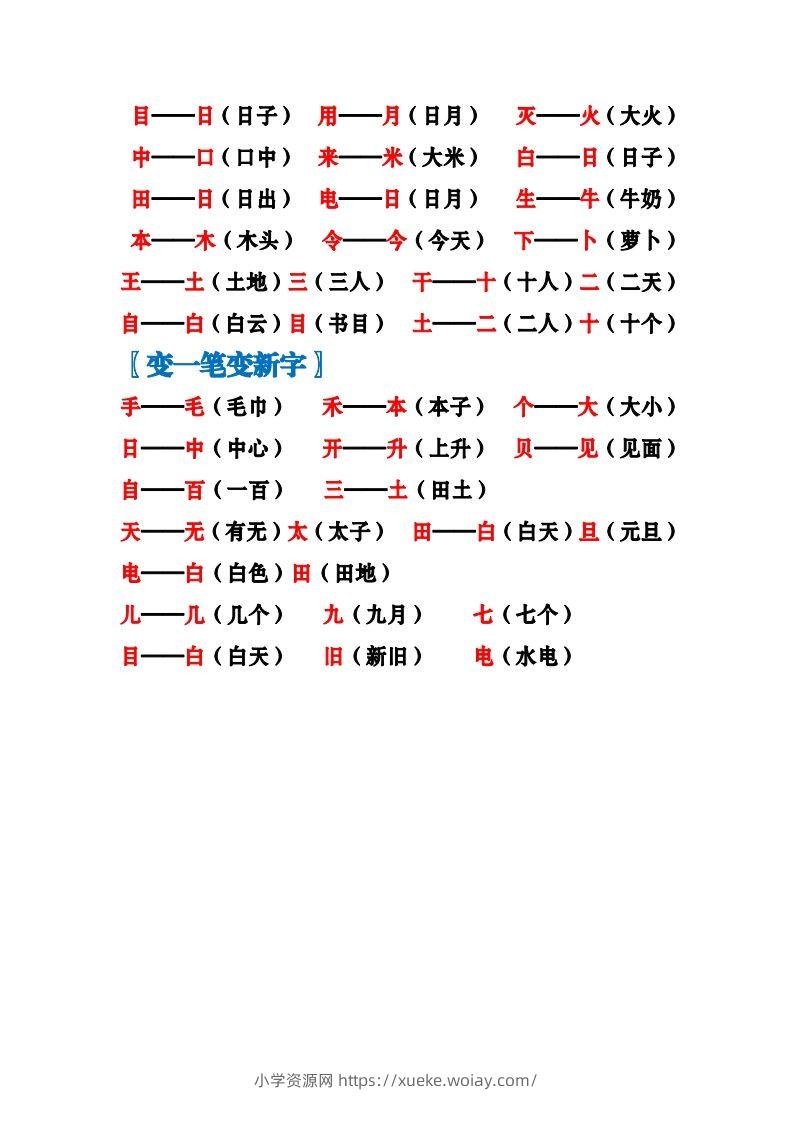 图片[2]-一上语文加加减减变新字梳理汇总+专项练习-六八学科资料网