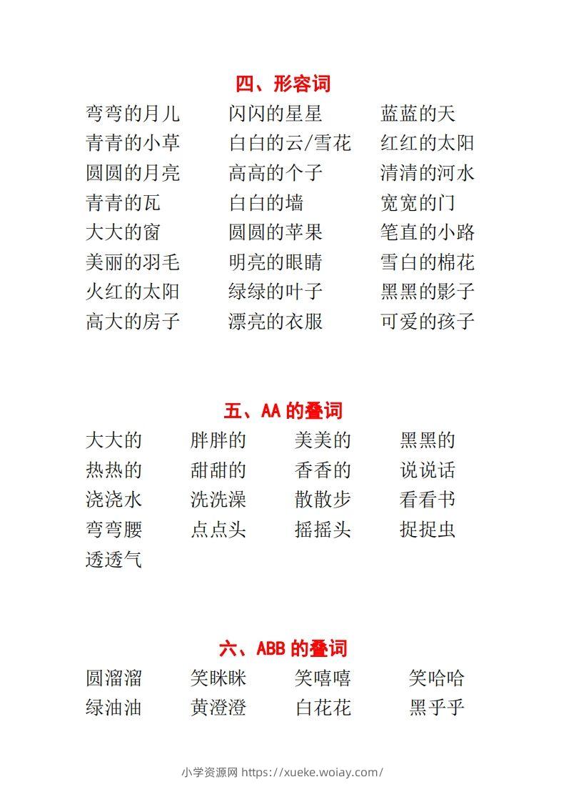 图片[3]-【种基础词汇汇总】二上语文-六八学科资料网