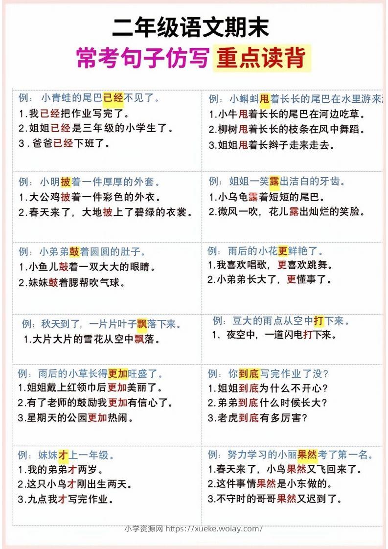 图片[2]-二年级上册语文期末句子仿写-六八学科资料网