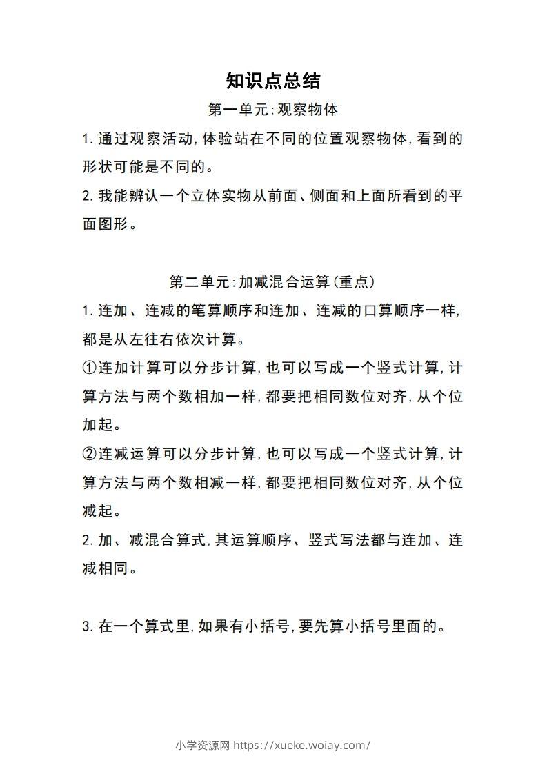 图片[2]-二上冀教版数学知识点重点汇总-六八学科资料网