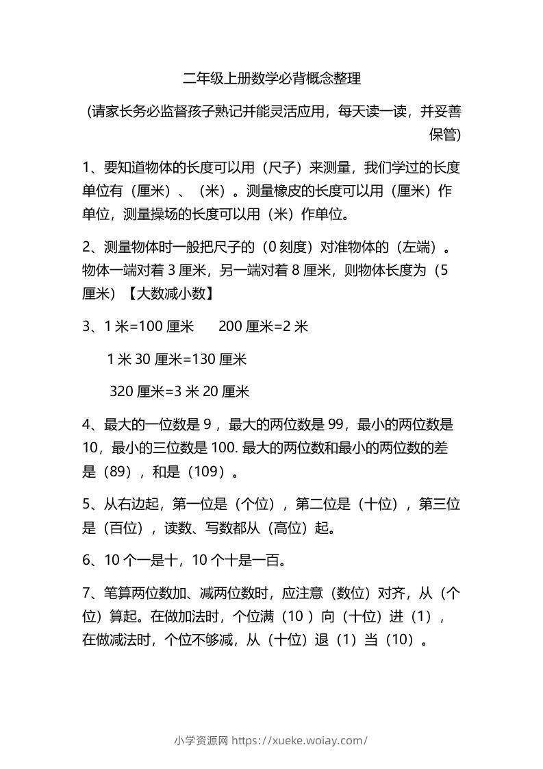 二上数学：必背概念整理-六八学科资料网