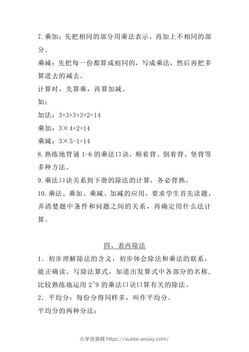 图片[3]-二上苏教数学知识点汇总预习-六八学科资料网