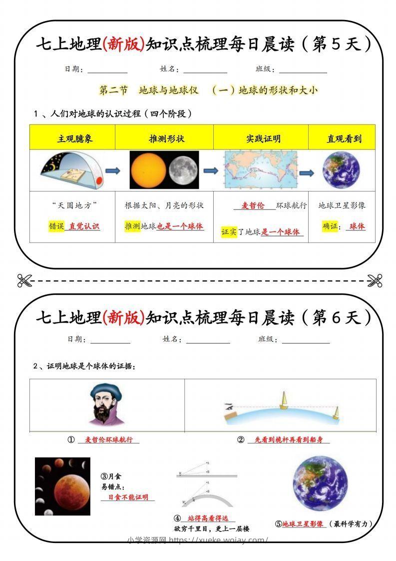图片[3]-七上地理(新版)知识点梳理每日打卡（第1天）-六八学科资料网