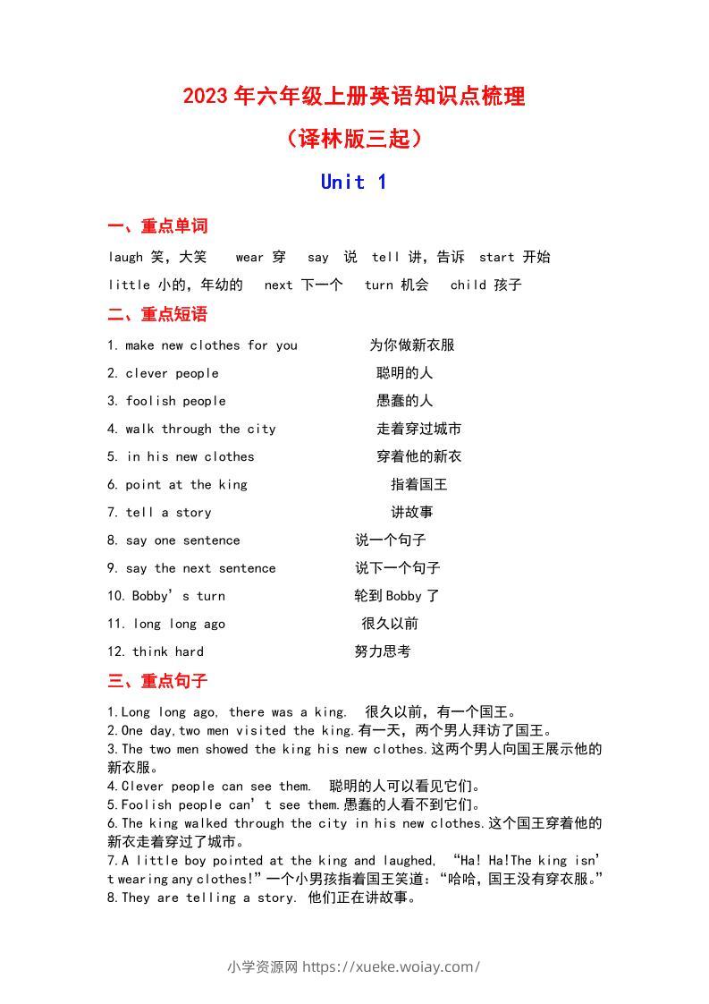 《三起六年级上册全册知识点梳理》六上英语译林版-六八学科资料网